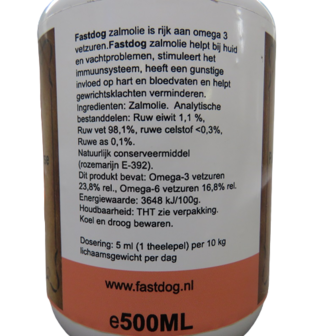 Fastdog Noorse Zalmolie - 500 ml