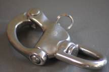INOX Paniekhaak met wartel