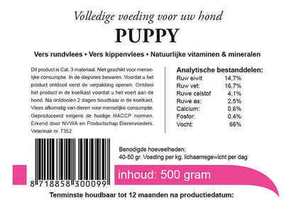 Rund & Kip Puppy (voorheen KIVO Puppy Compleet) 250 gram