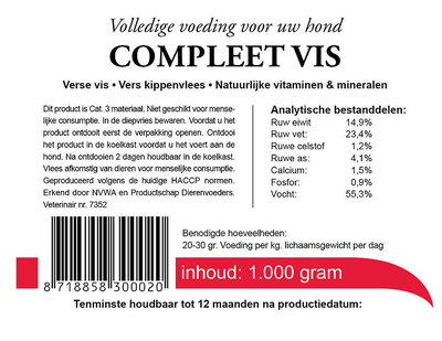 Kip & Vis Compleet (voorheen KIVO Compleet Vis) 1000 gram
