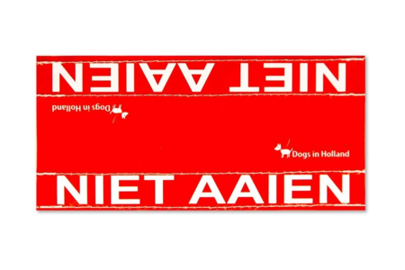 Grote waarschuwingssleeve rood | Niet aaien