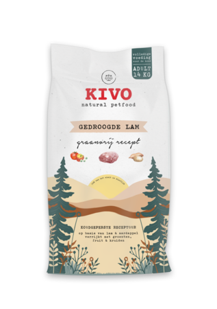 KIVO gedroogde Lam - Graanvrij, koudgeperst - Adult | 14 kg
