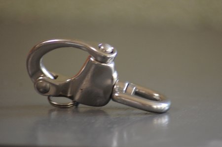 INOX Paniekhaak met wartel